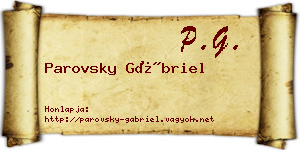 Parovsky Gábriel névjegykártya